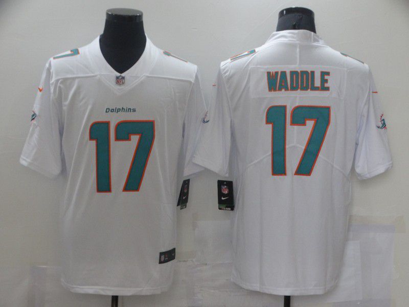 Men Miami Dolphins 17 Waddle White Nike Vapor Untouchable Limited 2021 NFL Jersey